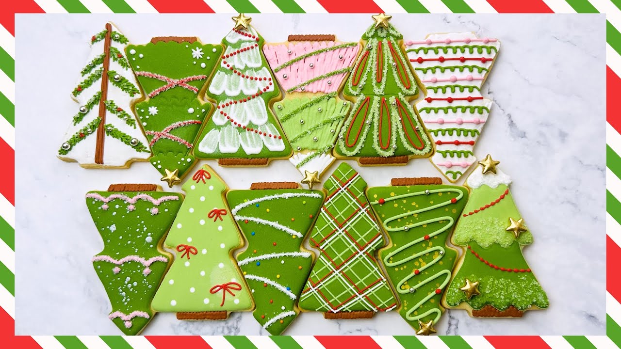 🎄12 Christmas Tree Cookies Compilation (w/ Holiday Music)~Satisfying Royal Icing~Xmasクッキーデザイン12選✨