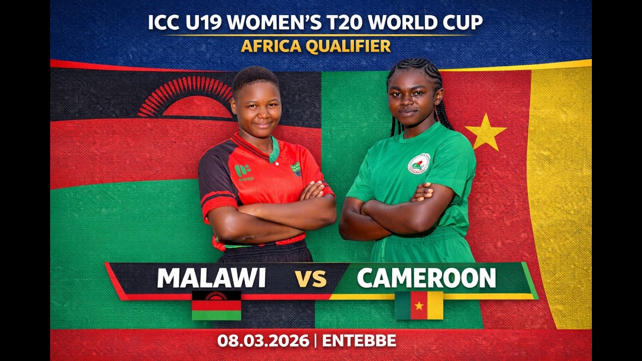 CAMEROON VS MALAWI. ICC U-19 Women's World Cup Qualifiers Division 2. Entebbe 2026