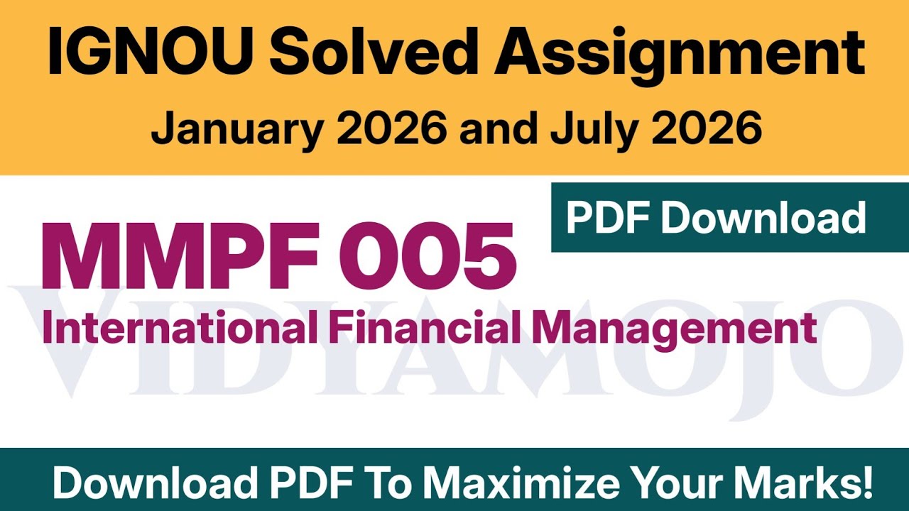 IGNOU MMPF 005 Solved Assignment 2026 PDF Download