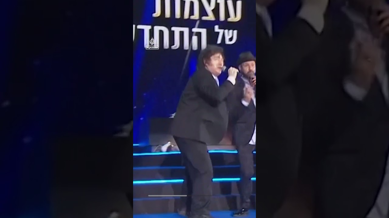 Argentina&rsquo;s Milei sings and lights torch for Israeli national day | AJ #shorts