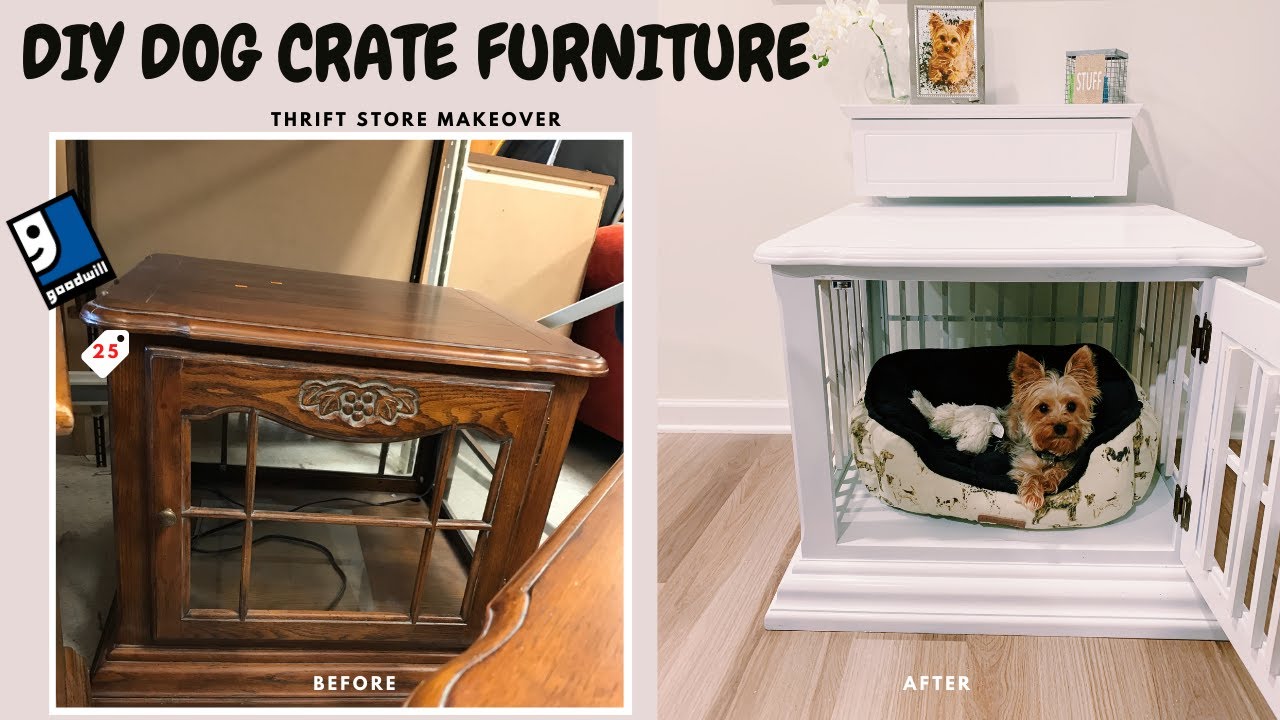 DIY GOODWILL FURNITURE MAKEOVER: Before & After Dog Crate