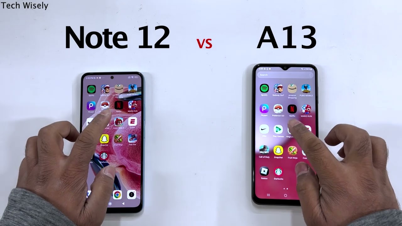 Xiaomi Redmi Note 12 vs SAMSUNG A13 - Speed Test