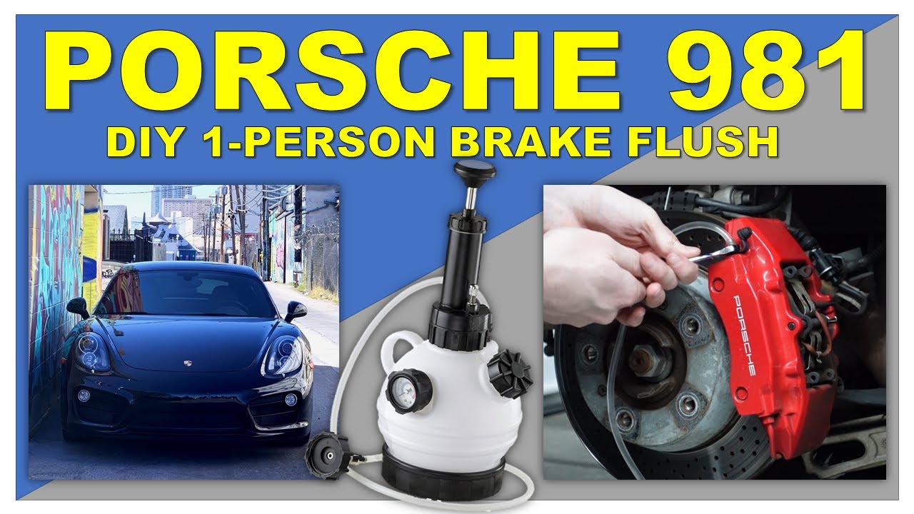 PORSCHE 981 ПРОМЫВКА ТОРМОЗОВ ОДНИМ ЧЕЛОВЕКОМ. Как промыть тормоза на Porsche Cayman S?