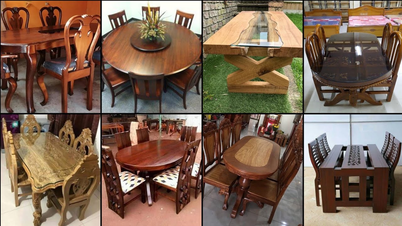 Attractive stylish wooden dinning table & chair designs ideas 