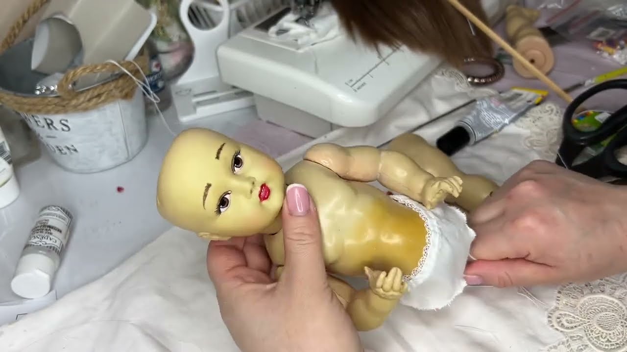 Restoration of antique dolls. This doll is almost 100 years old. Video tutorial Part 1
