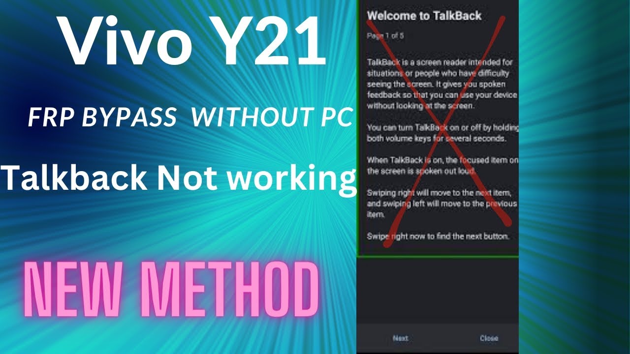 Vivo Y21 New Frp Bypass without pc||Vivo Y21 frp bypass new method 2023||