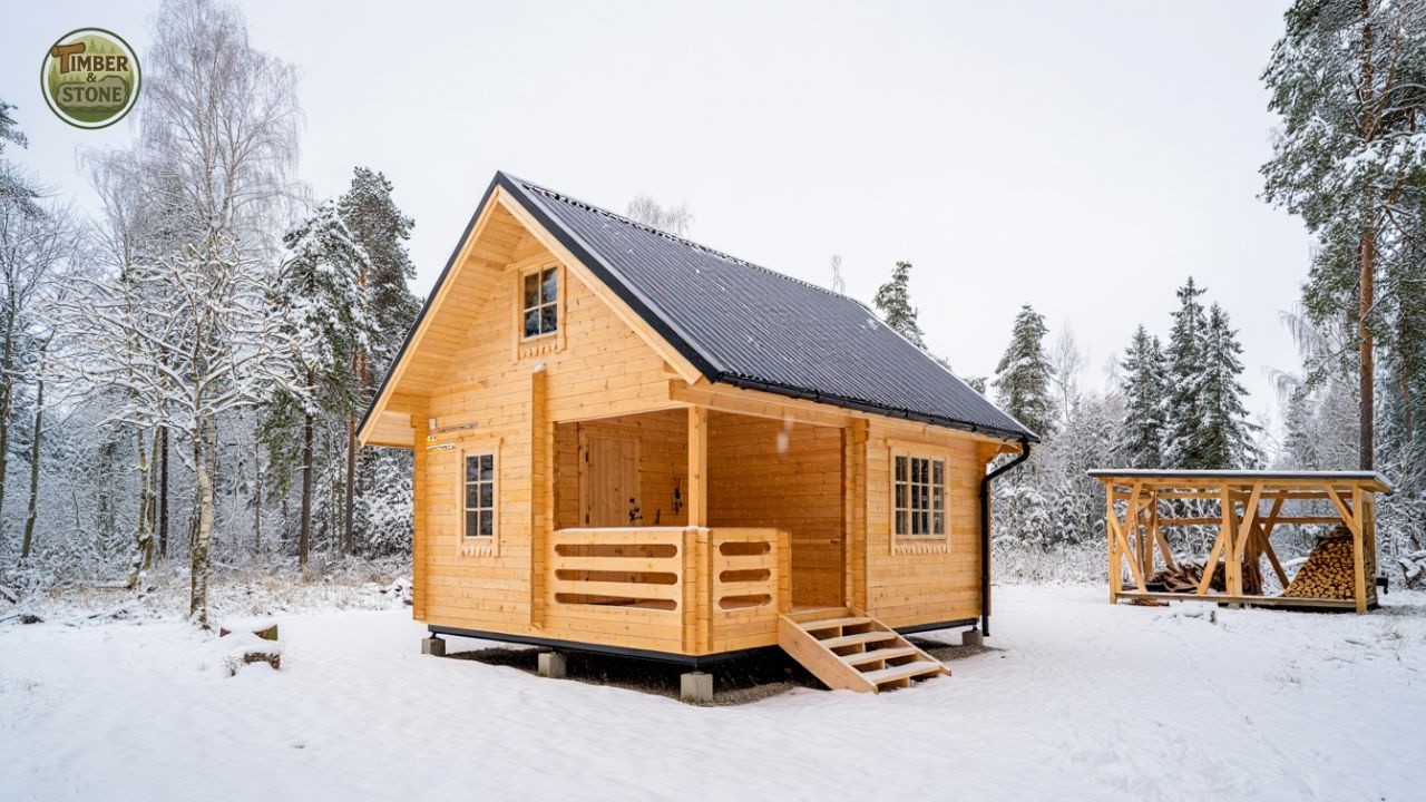 Hand-Building A Warm Wooden Cabin To Survive The Harsh Winter