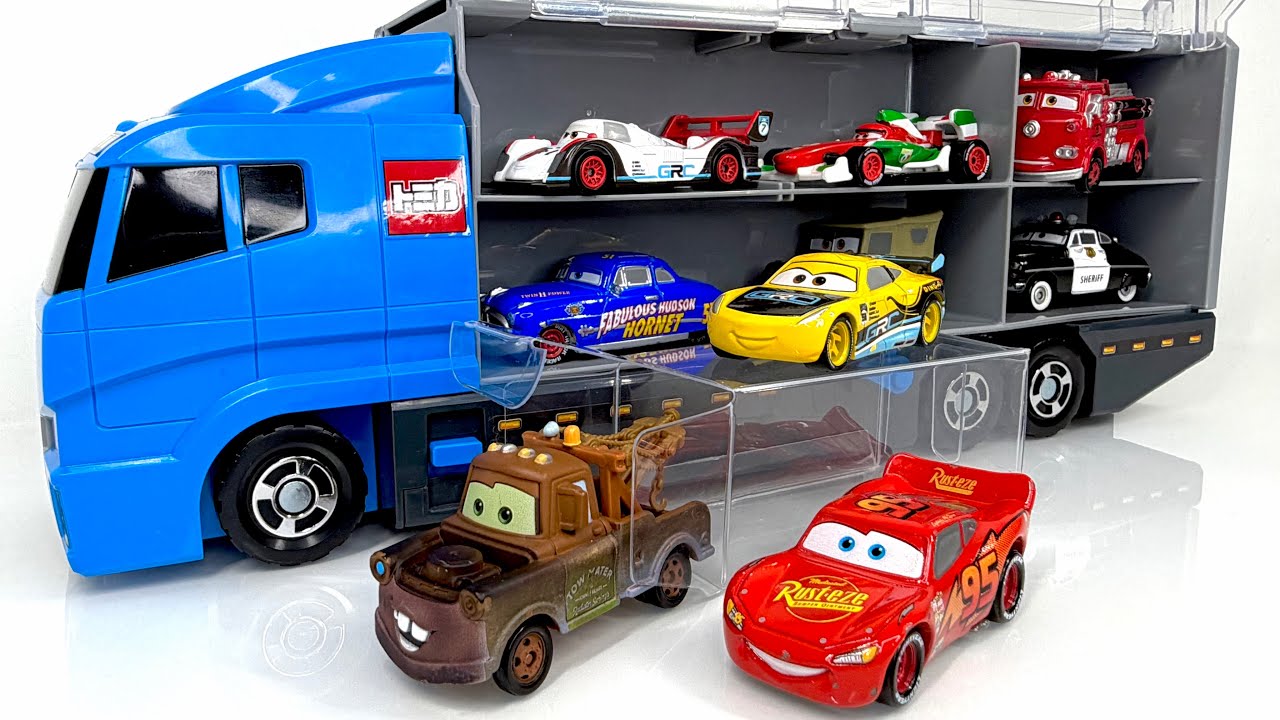 ASMR 12 Types Disney Pixar Cars Tomica｜Lightning McQueen Unboxing & Organizing into Tomica Convoy 