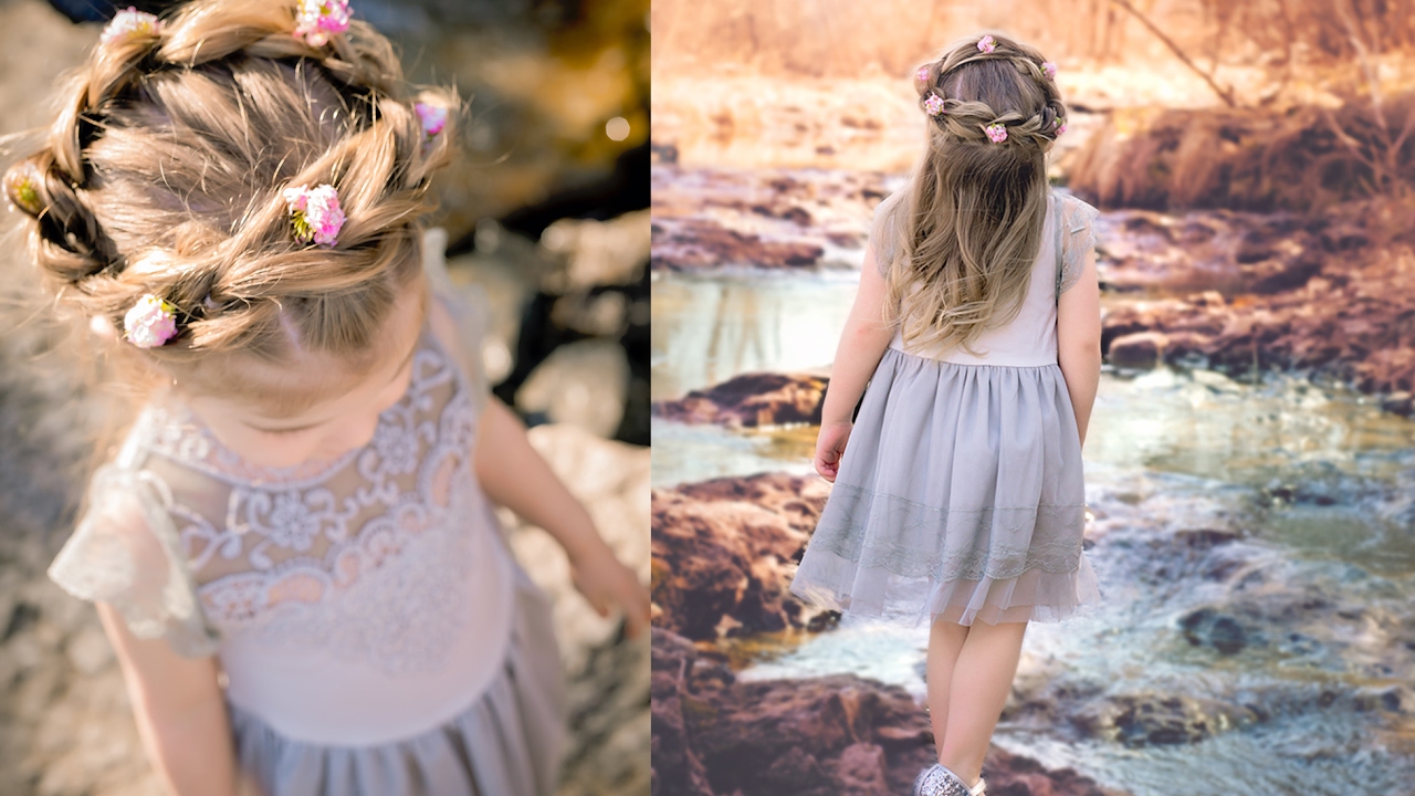 Flower girl hairstyle - pull through crown braid