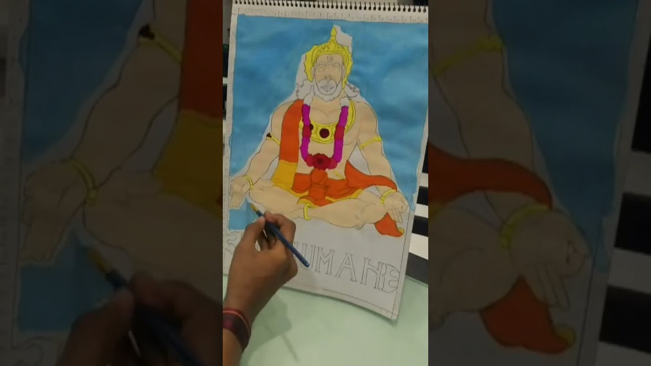 MEDITATING HANUMAN ART WORK | HANUMAN CHALISA BY AMITABH BACHCHAN | HANUMANJI