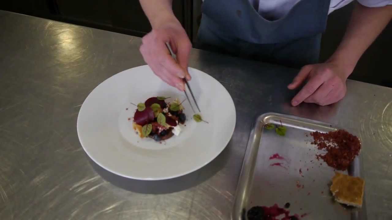 De Pauw prepares a dessert at his 2 Michelin 't Zilte in Belgium
