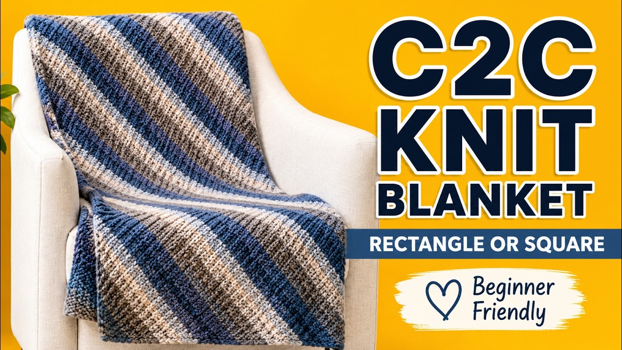 Corner to Corner Rectangle or Square #knit Thick Blanket