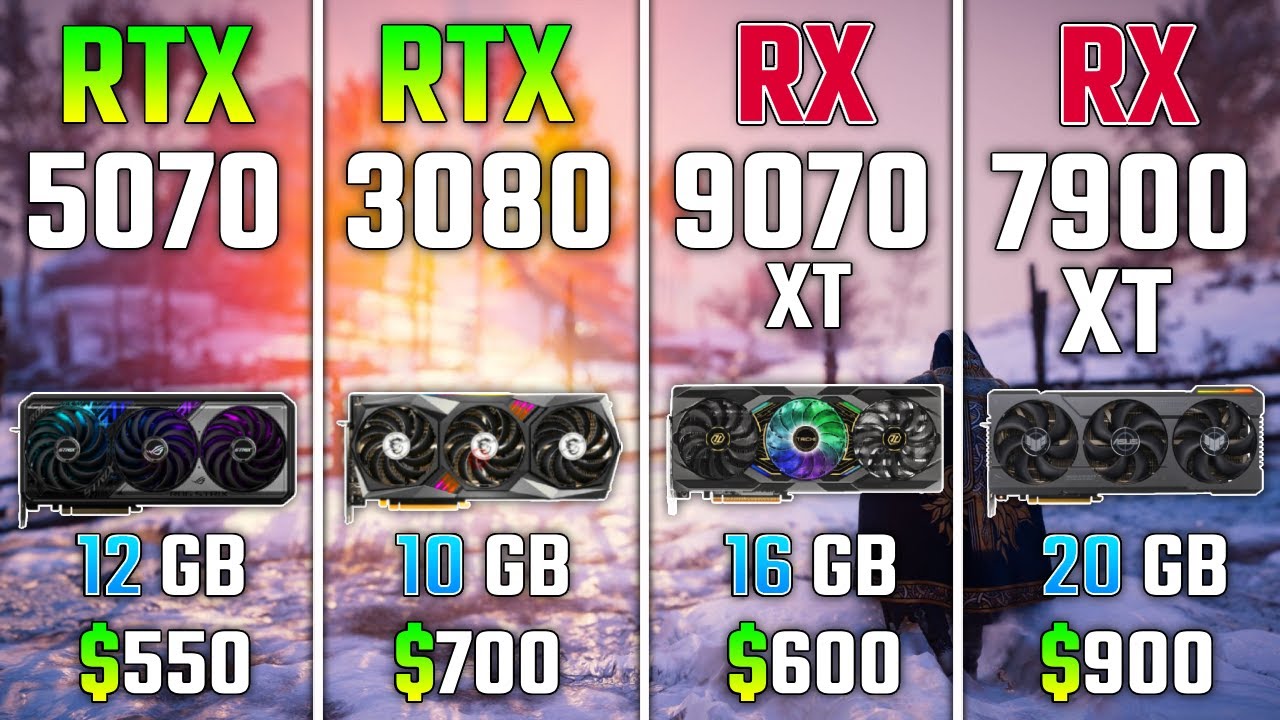 RTX 5070 vs RTX 3080 vs RX 9070 XT vs RX 7900 XT | Test in 7 Games