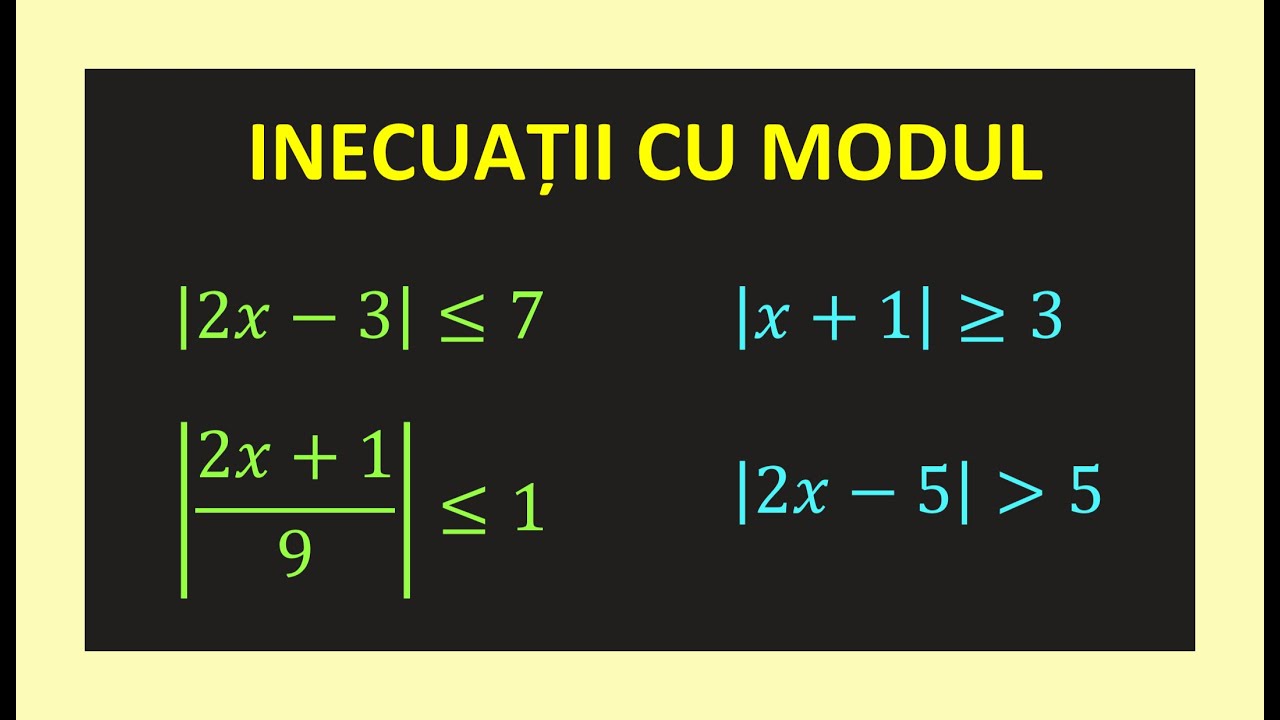 INECUATII CU MODUL GRADUL I IN MULTIMEA NUMERELOR REALE CLASA A 8 A MATEMATICA EXERCITII REZOLVATE