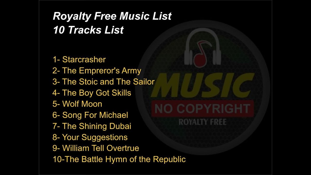 Royalt Free 10 Music Tracks List-3 RFM Music for content creators, No Copyright sounds library NCS