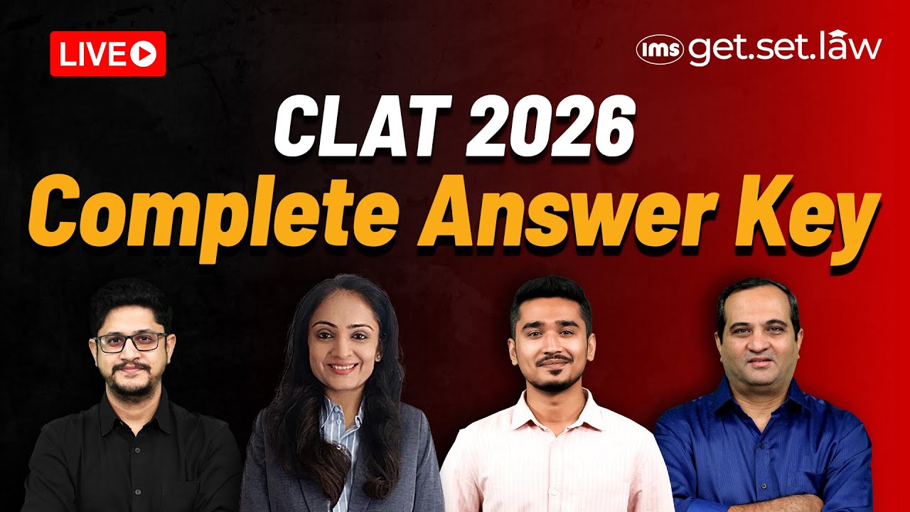 CLAT 2026 Answer Key with Explanation by IMS Get Set Law | CLAT 2026 Analysis - Difficulty Level