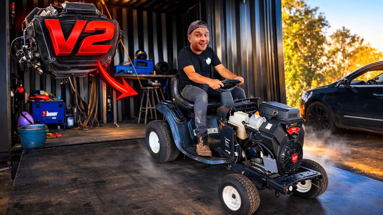Coloquei o Mini Trator com motor V2 700cc pra Rodar 