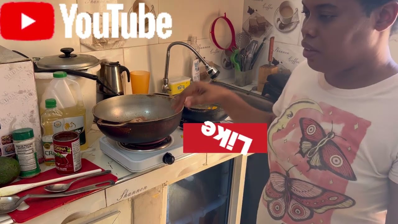 Tutorial; el Plato de hoy es  locrio de pollo con habichuelas guisadas aguacate y guineo maduro 