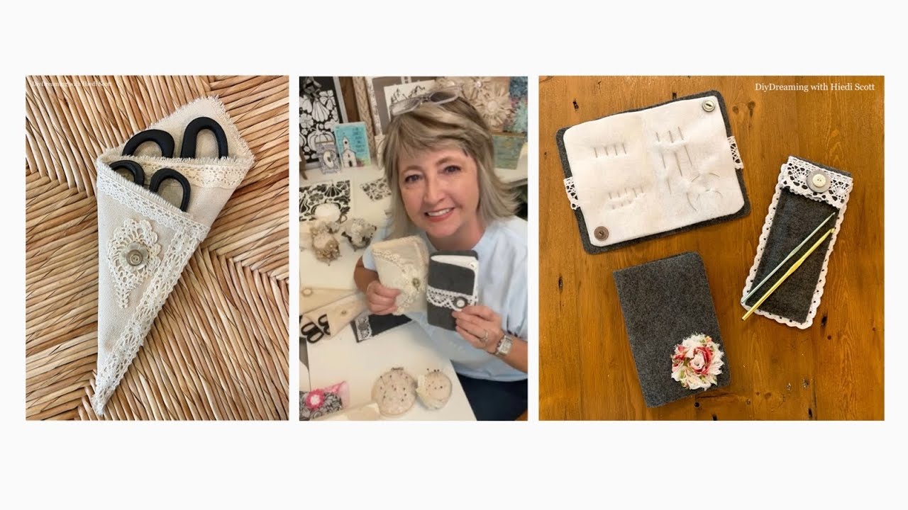 DIY Sewing Needle Books, Scissor Pouches, Silver Creamer Pincushions & Crochet Hook Holders