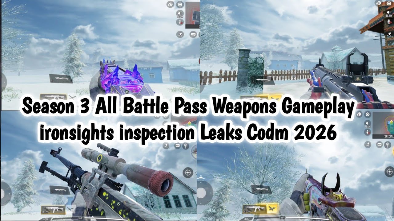 Cod Mobile Season 3 All Battle Pass Weapons Gameplay, ironsights &  inspection Leaks Codm 2026