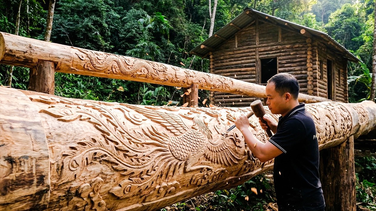 Primitive Skills: Crafting a Stunning Log & Twig Railing for My Forest Cabin