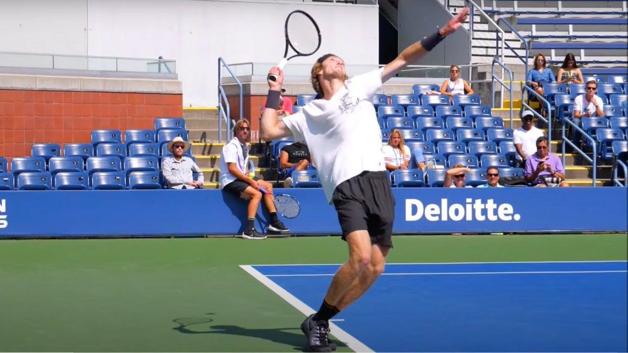 Andrey Rublev Serve Slow Motion - ATP Tennis Serve Technique