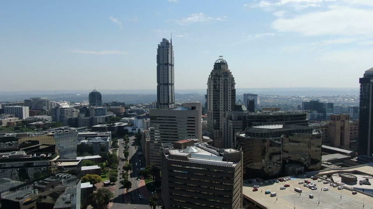 Africa's richest square mile - Drone flight through Sandton + Rosebank in Johannesburg, South Africa