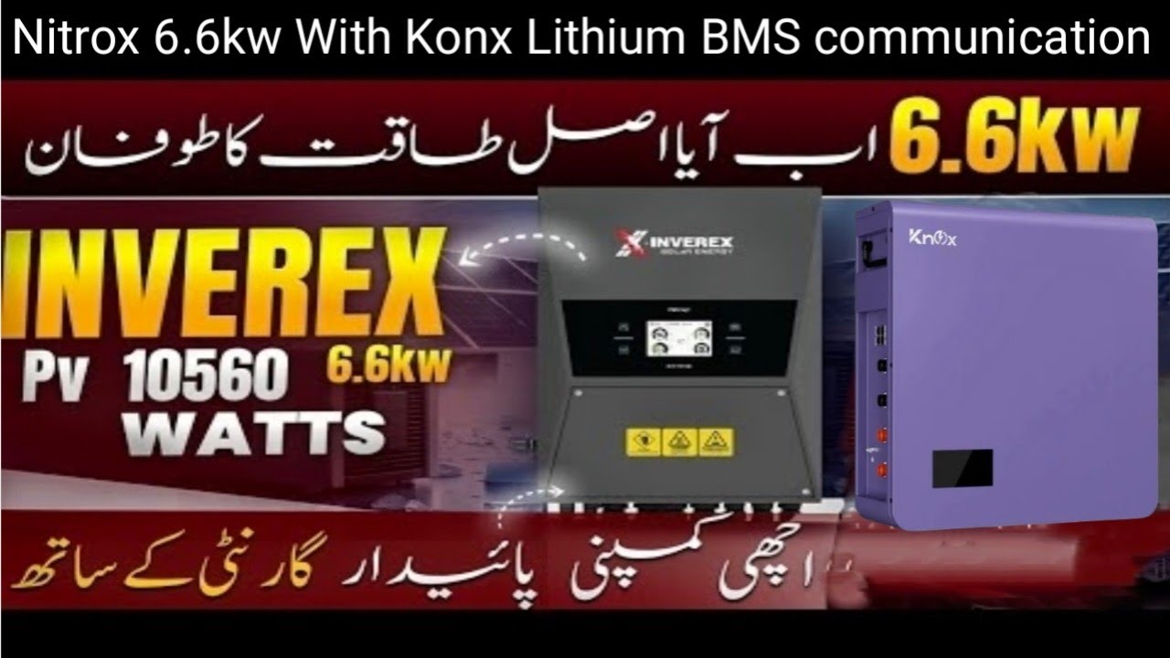 Inverex Nitrox 6.6KW | New Version 2025 IP65 Weatherproof Inverter With Konx Lithium BMS