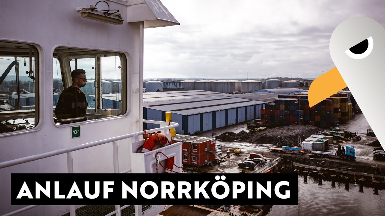 Anlauf Norrköping bei dichtem Nebel 🇸🇪 Frachtschiffreise auf einem Containerschiff 🚢