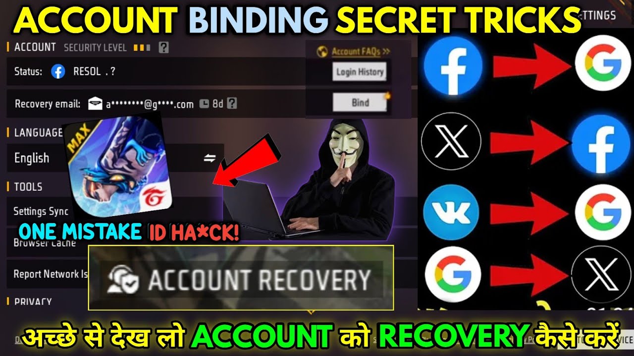FF ID ACCOUNT RECOVERY IN FREE FIRE | SECRET TRICKS RECOVERY EMAIL BIND FREE FIRE I'D HA*K Details