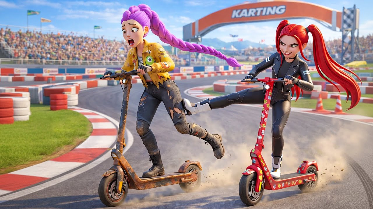 RUMI Gets Scooter Racing Championship 😱🏍️ | KPOP Demon Hunters Speed Battle