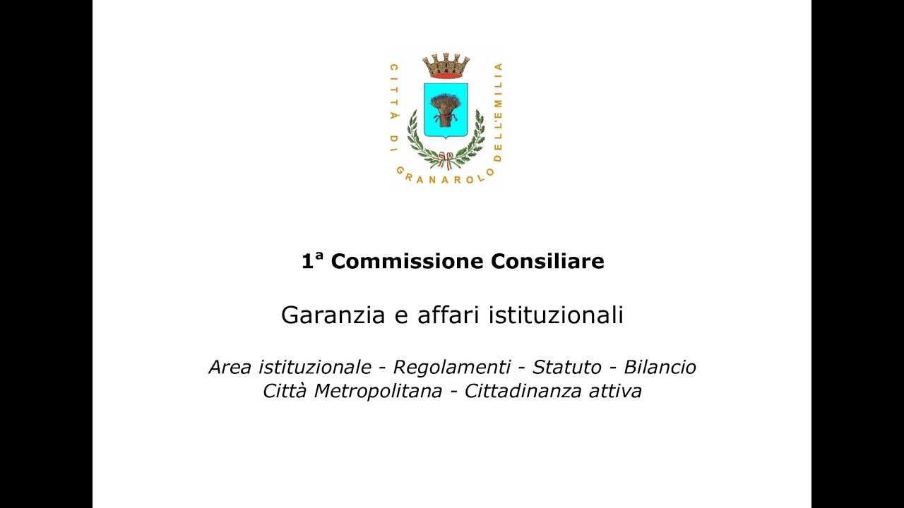 I^ Commissione Consiliare del 25-11-2025