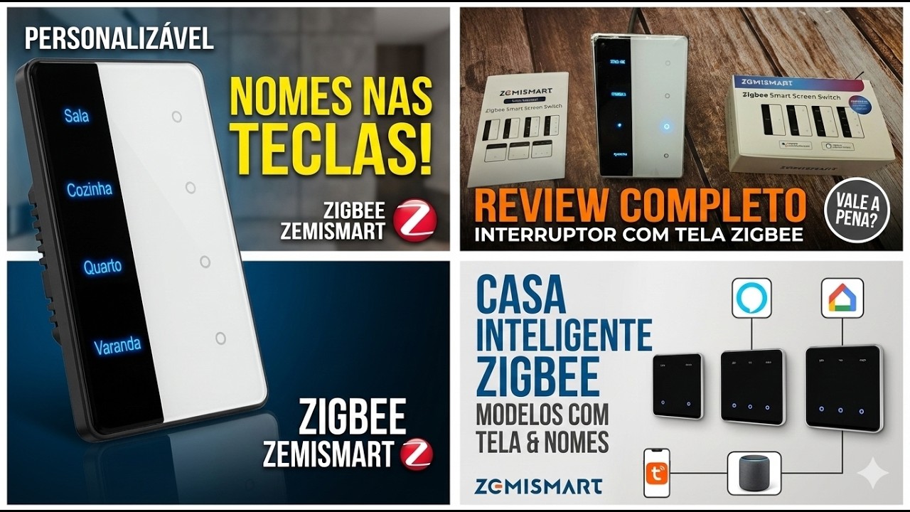 INTERRUPTOR ZEMISMART COM TELA: Como Personalizar Nomes e Nunca Mais Errar a Luz! 💡
