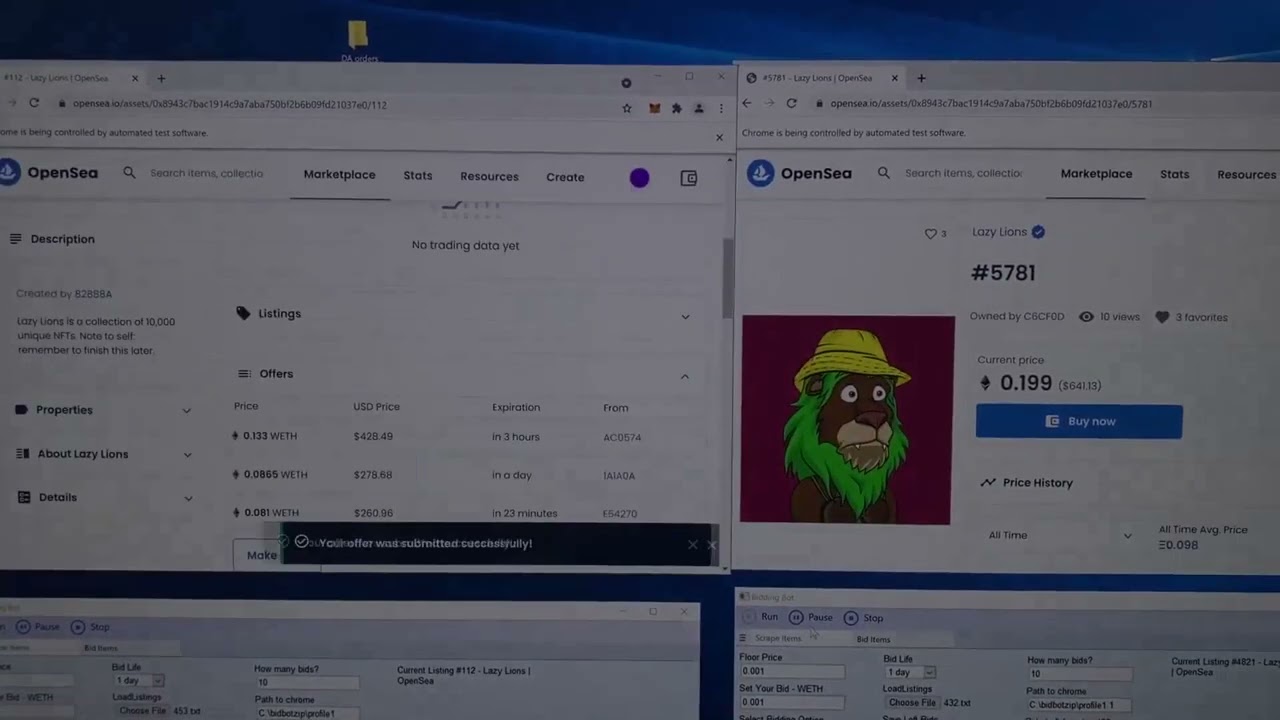 OpenSea Bidding Bot - 20 ETH a week flipping NFTs [OPENSEA BOT]