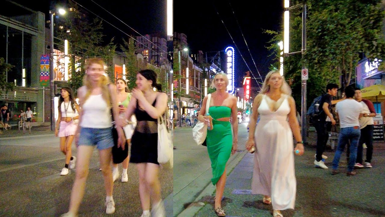 Vancouver Nightlife - Granville Street Walk || Life in Canada