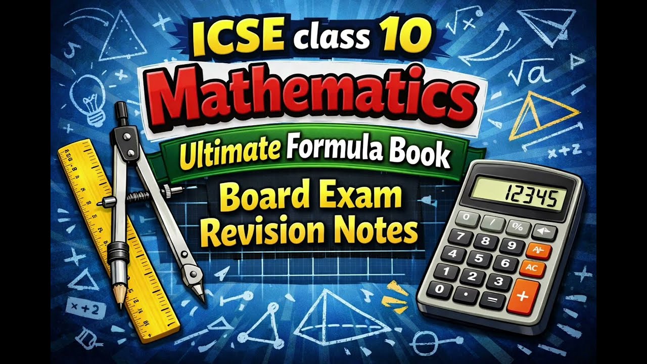 ICSE maths formula revision 2026