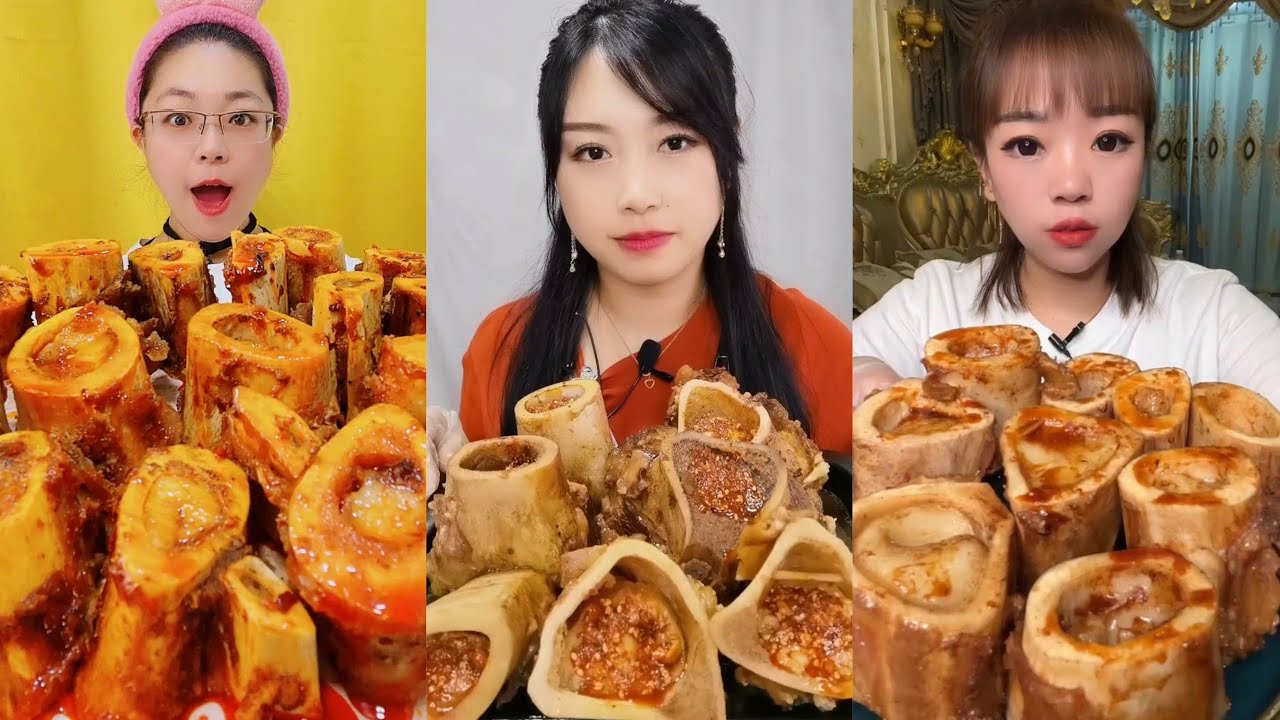 asmr mukbang bone marrow- thánh ăn tủy xương siêu cay - 牛骨髓, 牛肉の骨髄, 쇠고기 골수, गोजातीय अस्थि मज्जा #13