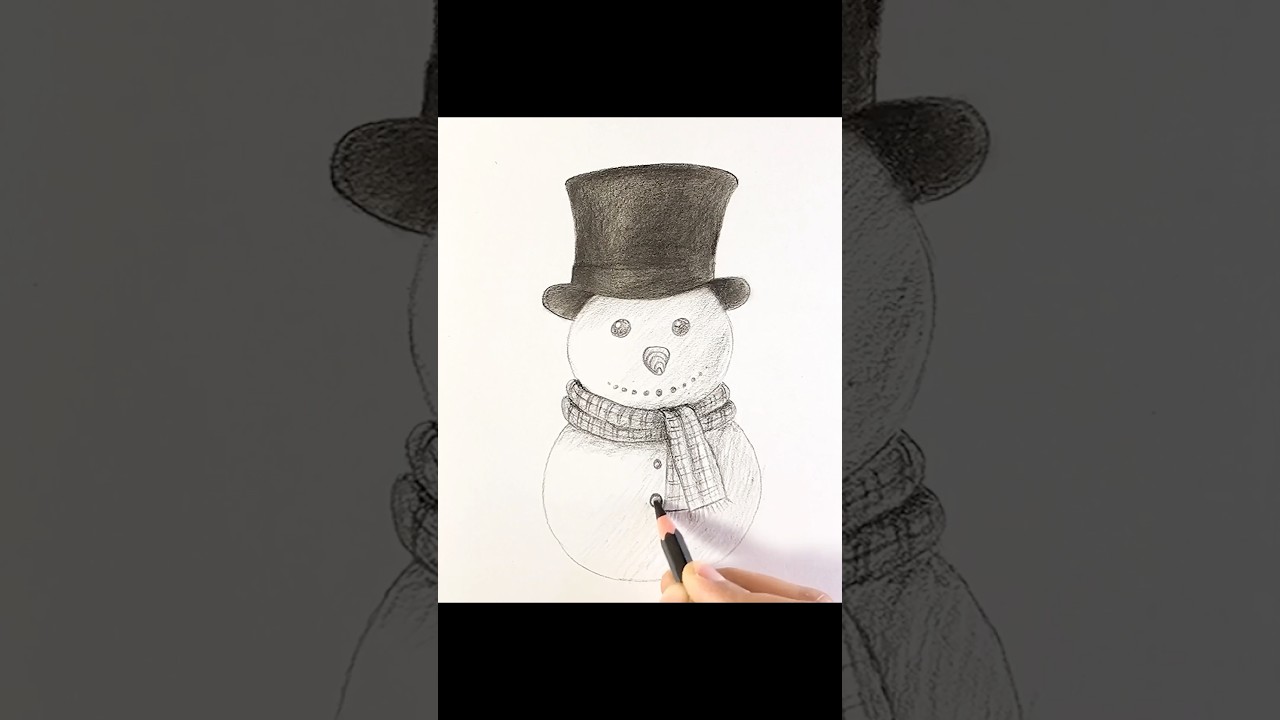Как нарисовать снеговика ⛄️ 