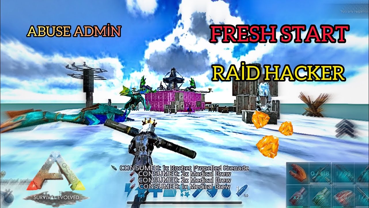 ARK MOBİLE FRESH START RAİD HACKER PVP ADMİN PART 2