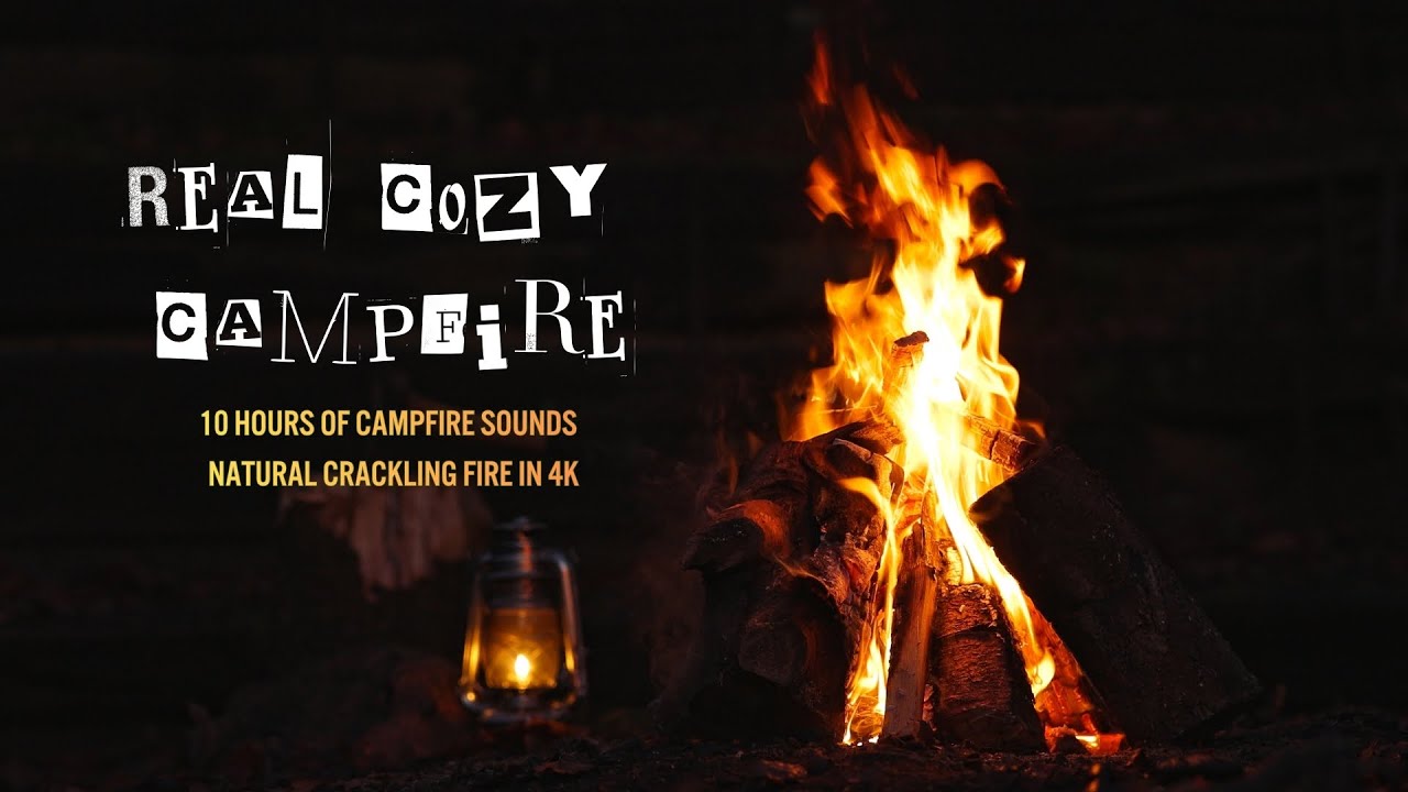 🔥 10 Hours of Real Cozy Campfire Sounds | Natural Crackling Fire in 4K 🔥