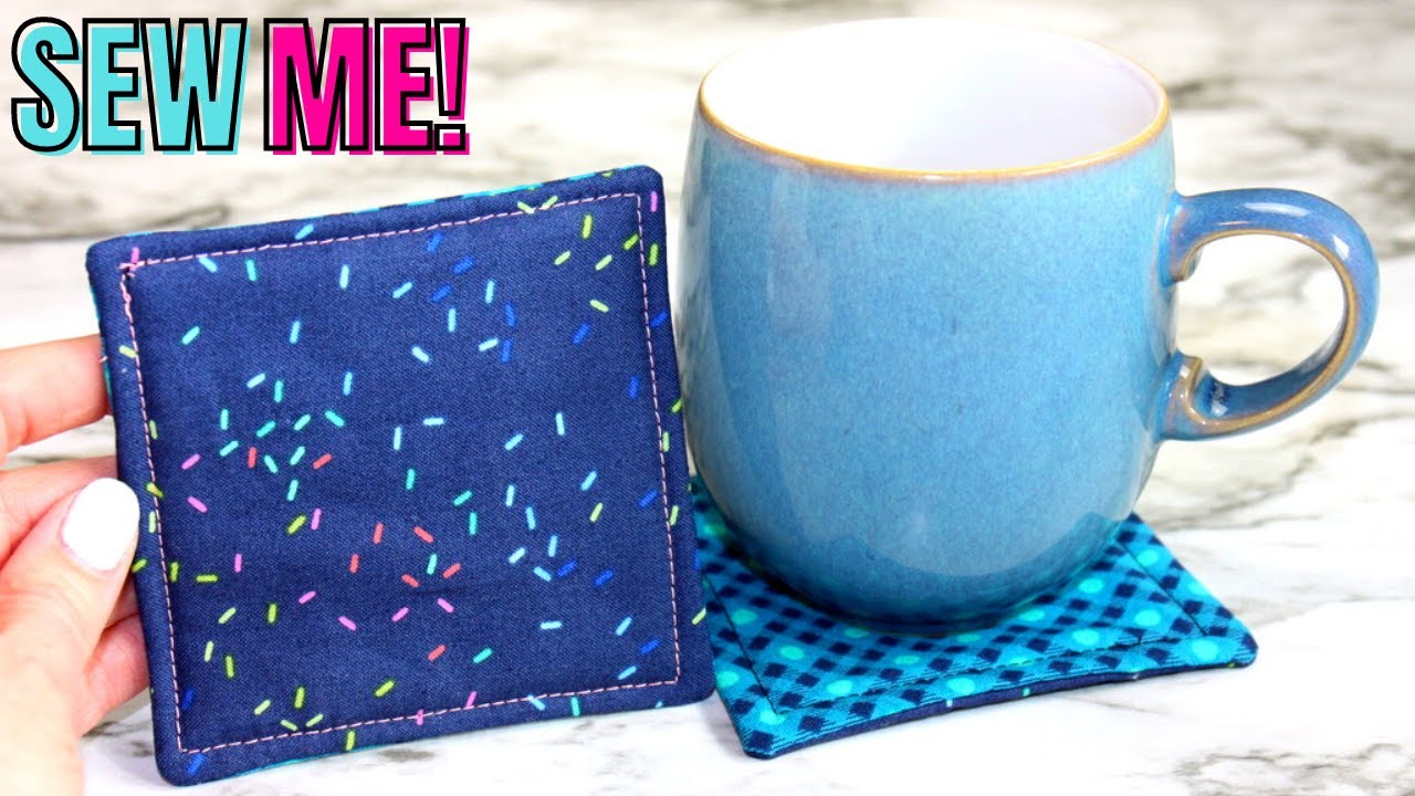 HOW TO MAKE A COASTER (Easy beginner sewing tutorial) DIY COASTER SEWING TUTORIAL (easy home decor)