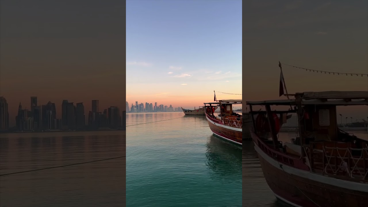Stunning sunrise views at #DohaCorniche 🌅🌤️ #VisitQatar