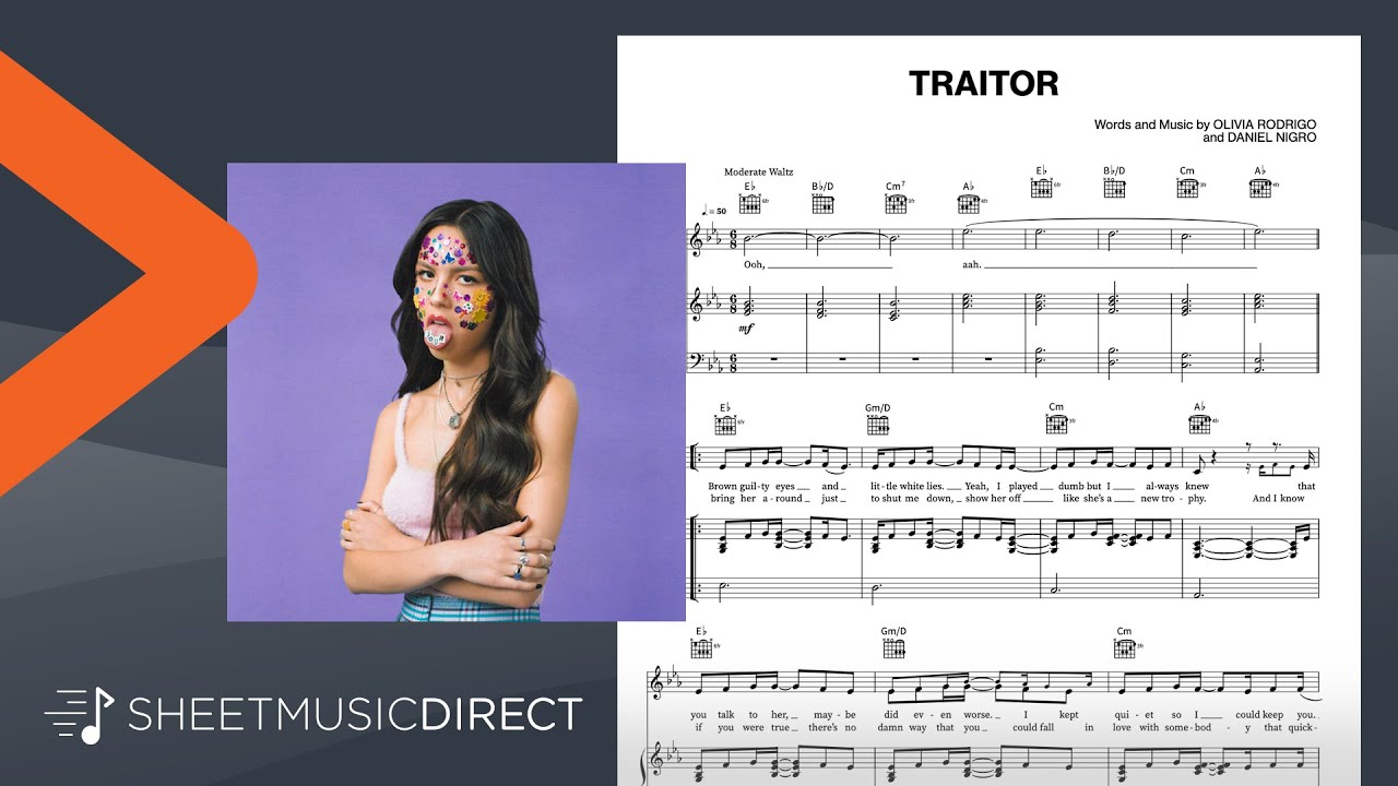 traitor Sheet Music - Olivia Rodrigo - Piano, Vocal & Guitar