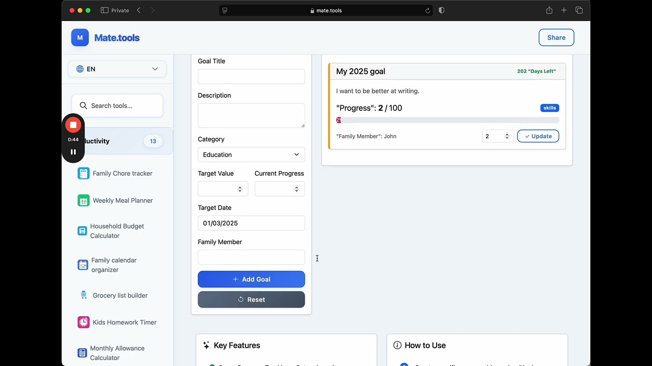 Goal Progress Tracker Setup 🚀 for FREE