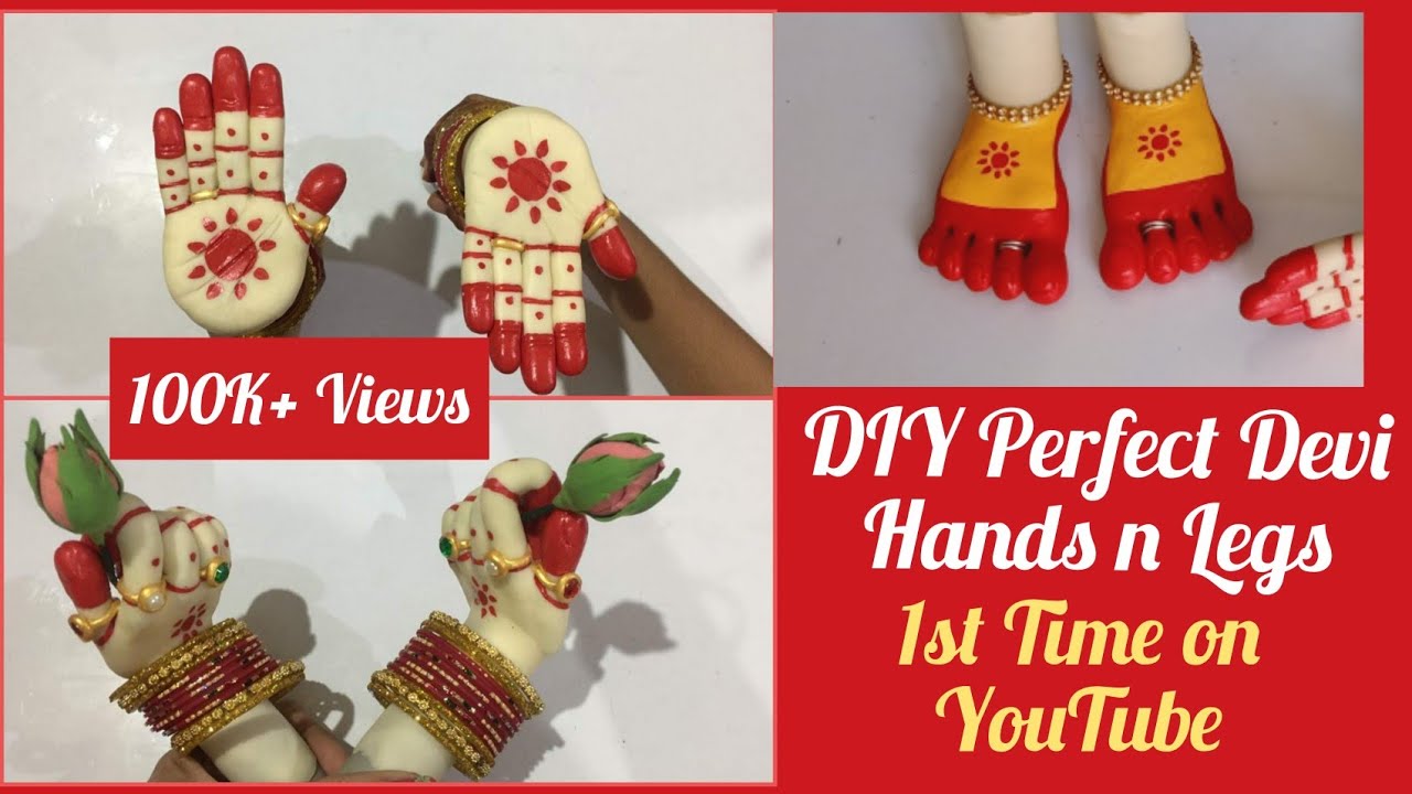 DIY: How To Make Hands And Legs For Varalakshmi Devi Idol With Clay | Easy Way To make Devi Hands