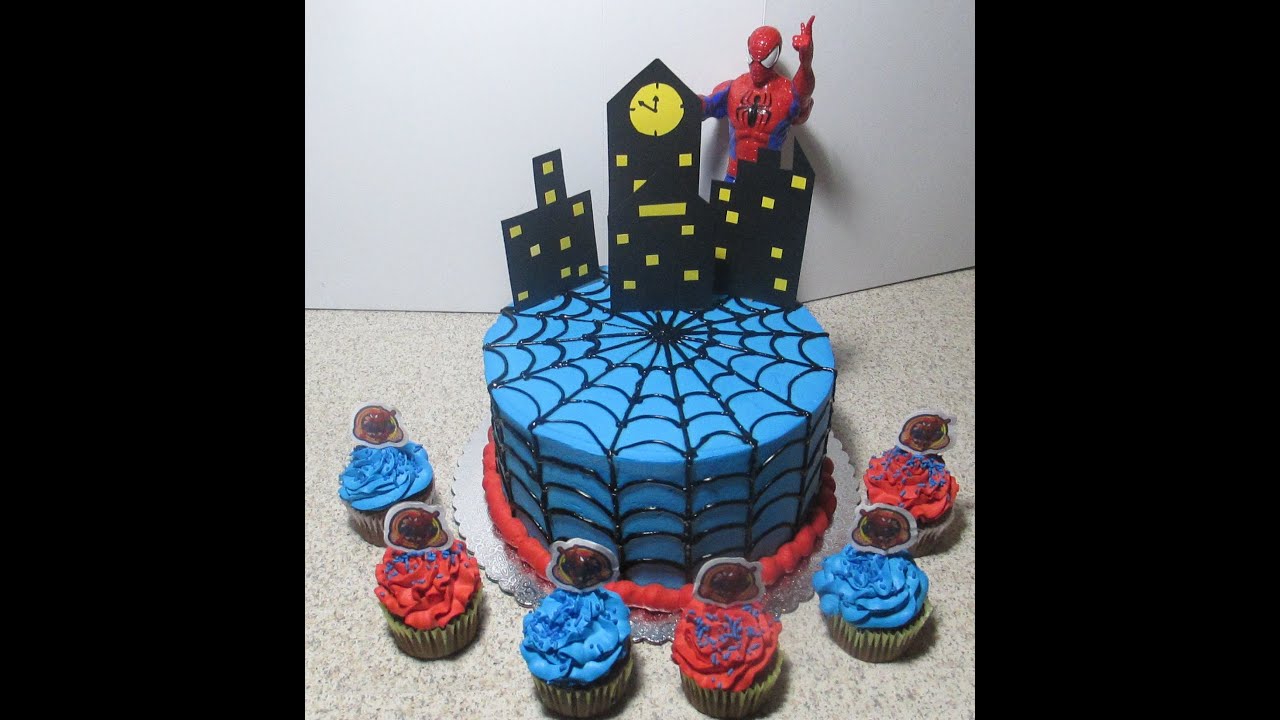 Cómo Cubrir Un Pastel Con Telaraña Muy Fácil  (Hombre Araña) - Madelin's Cakes