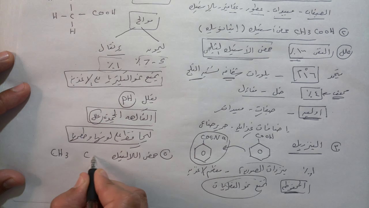 الكيمياء العضوية :  الاحماض العضوية في حياتنا