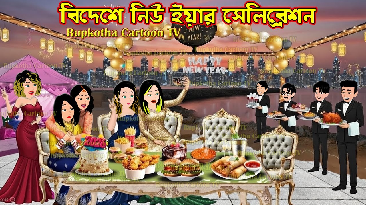 বিদেশে নিউ ইয়ার সেলিব্রেশন - Bideshe New Year Celebration | Bangla Cartoon | Rupkotha Cartoon TV
