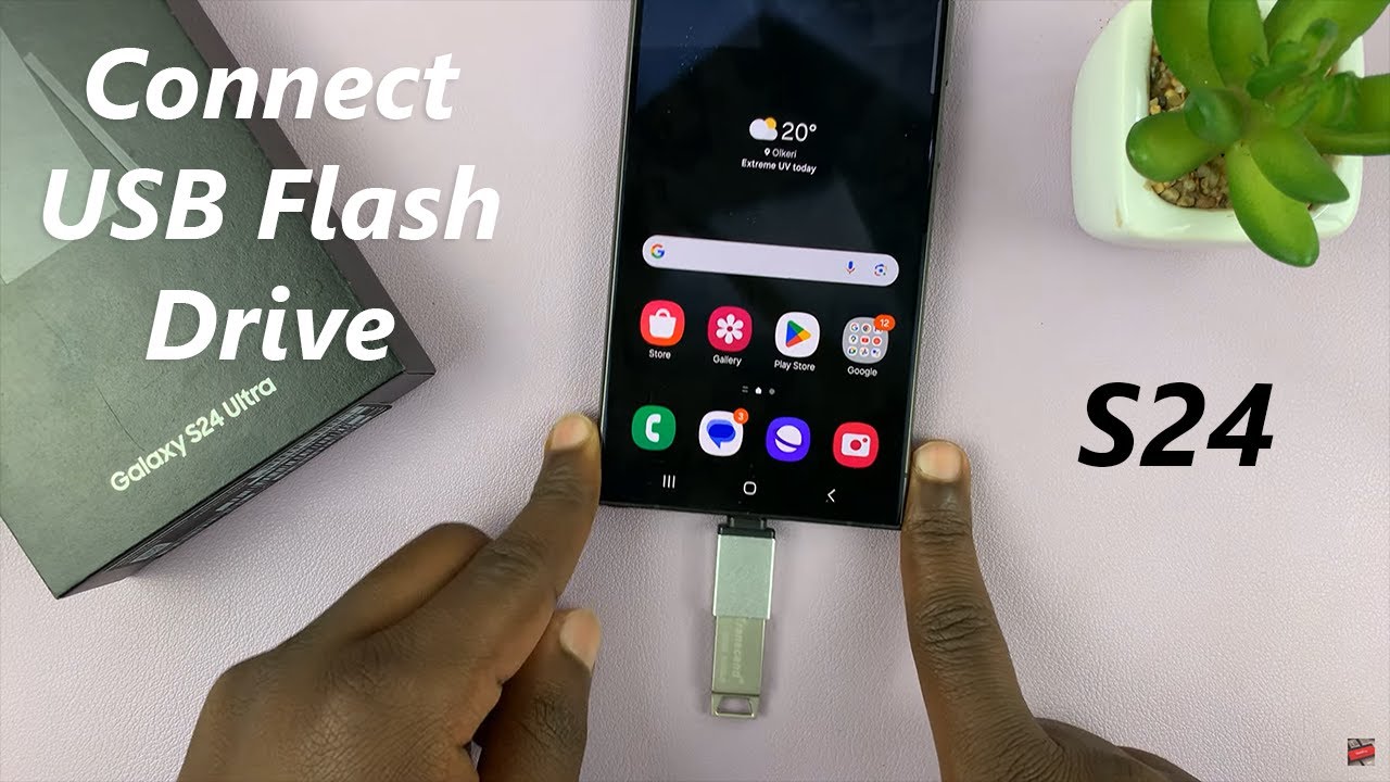 Samsung Galaxy S24/ S24 Ultra - How To Connect USB Flash Drive