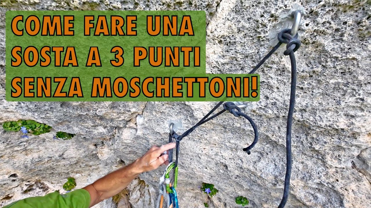SOSTA a 3 punti senza moschettoni-bulino infilato- #focusclimbing 1